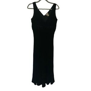 Putumayo Vintage Velvet Silk Blend Elegant Classic Black Sleeveless Dress Size 8